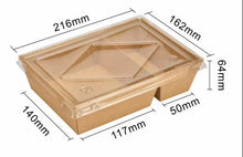 Load image into Gallery viewer, Kraft Paper Two Compartment Takeout Food Container