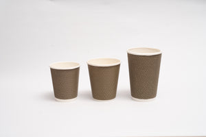 Paper Cups with Lids, Ribbed.