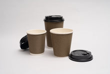 Load image into Gallery viewer, Paper Cups with Lids, Ribbed.