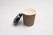 Load image into Gallery viewer, Paper Cups with Lids, Ribbed.
