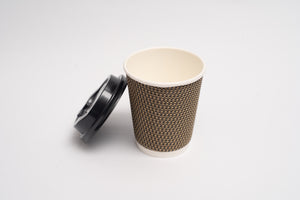 Paper Cups with Lids, Ribbed.