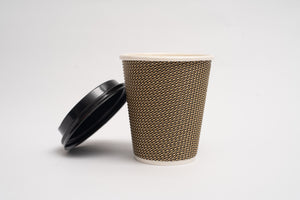 Paper Cups with Lids, Ribbed.