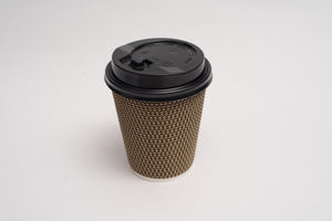 Paper Cups with Lids, Ribbed.