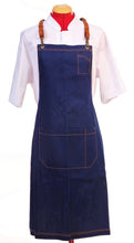 Load image into Gallery viewer, Denim Apron with Leather Harness