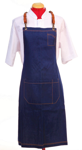 Denim Apron with Leather Harness