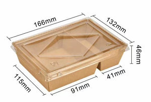 Kraft Paper Two Compartment Takeout Food Container
