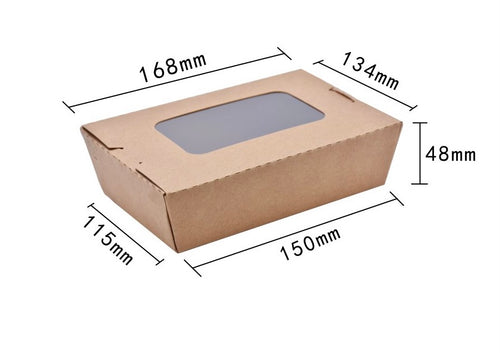 Kraft Takeout Box with Window