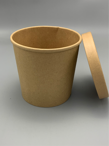 Kraft Paper Soup Cup with Lid